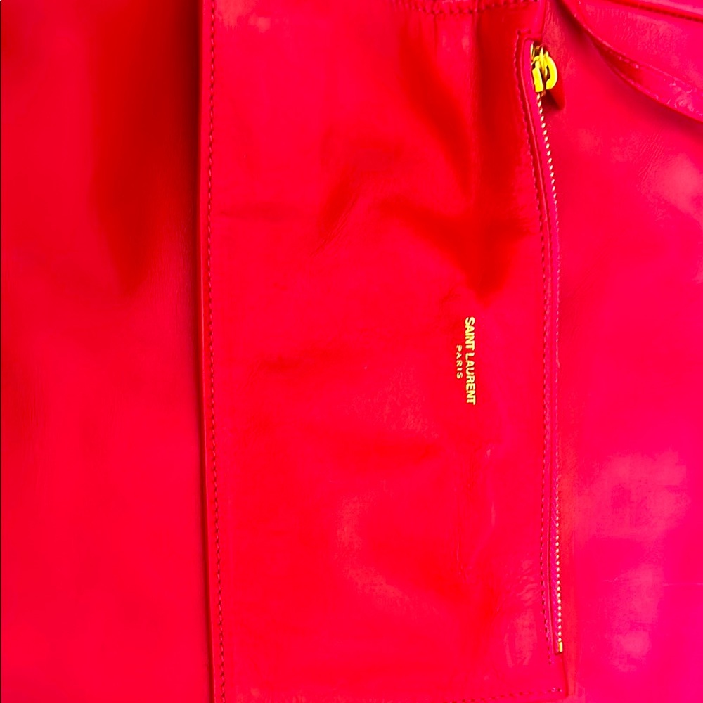 Saint Laurent Bright Red Leather Tote